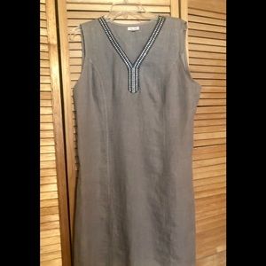 Luna Tomei Italy Linen Jeweled Dress XL